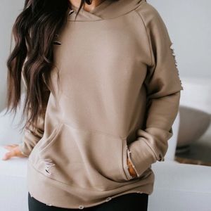 Mocha Lilly & Lottie Distressed Hoodie